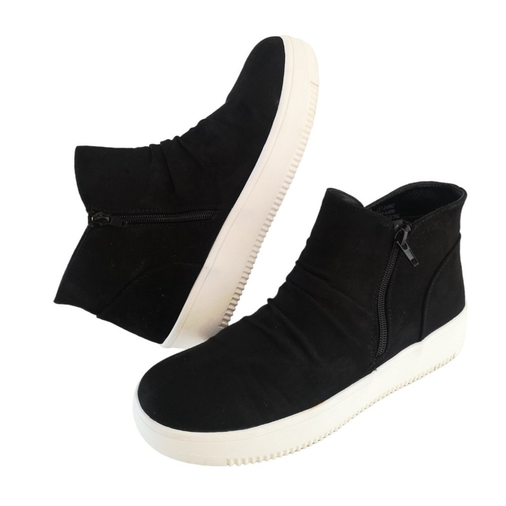 Time And Tru Hi Top Faux Suede Sneakers Shoes black 9